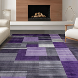 Ultra Soft Area Rug, Non Slip, Stain Resistant, Washable Area Rugs for Living Room, Bedroom, Striking Modern Artistic Arrangement(Purple)