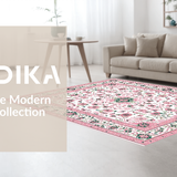 Ultra Soft Area Rug, Non Slip, Stain Resistant, Washable Area Rugs for Living Room, Bedroom, Modern Faded Flower Pattern(Pink)