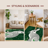 Ultra Soft Area Rug, Non Slip, Stain Resistant, Washable Area Rugs for Living Room, Bedroom, Sophisticated Nature-Themed Aesthetic(Gray)