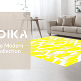 Ultra Soft Area Rug, Non Slip, Stain Resistant, Washable Area Rugs for Living Room, Bedroom, Vibrant Wildlife Geometry Theme(Yellow)
