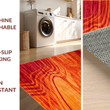 Ultra Soft Area Rug, Non Slip, Stain Resistant, Washable Area Rugs for Living Room, Bedroom, Bold Striped Color Splash Effect(Orange)