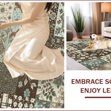 Ultra Soft Area Rug, Non Slip, Stain Resistant, Washable Area Rugs for Living Room, Bedroom, Tribal Soft Washable Kitchen Area Rug with Floral Design(Brown)