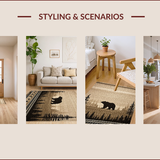 Ultra Soft Area Rug, Non Slip, Stain Resistant, Washable Area Rugs for Living Room, Bedroom, Nature-Inspired Lodge Aesthetic(Beige)