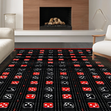 Ultra Soft Area Rug, Non Slip, Stain Resistant, Washable Area Rugs for Living Room, Bedroom, Retro Geometric Dice Motif(Black)