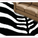 Ultra Soft Area Rug, Non Slip, Stain Resistant, Washable Area Rugs for Living Room, Bedroom, Black and White Zebra Entryway Non-Slip Rug(Black)