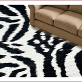 Ultra Soft Area Rug, Non Slip, Stain Resistant, Washable Area Rugs for Living Room, Bedroom, Black and White Zebra Entryway Non-Slip Runner(Black)