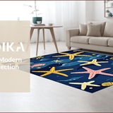 Brightly Colored Coastal Starfish Design(Blue)