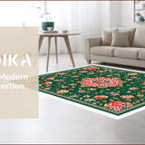 Ultra Soft Area Rug, Non Slip, Stain Resistant, Washable Area Rugs for Living Room, Bedroom, Floral Mihrab Group Praying Carpet for Families(Green)