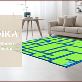 Ultra Soft Area Rug, Non Slip, Stain Resistant, Washable Area Rugs for Living Room, Bedroom, Colorful Cityscape Adventure Mat(Green)