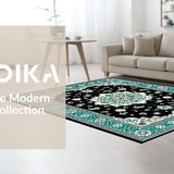 Geometric Black and Teal Motif(Black)