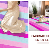 Ultra Soft Area Rug, Non Slip, Stain Resistant, Washable Area Rugs for Living Room, Bedroom, Bright Happy Textured Composition(Purple)