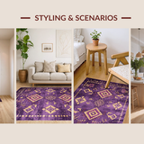 Ultra Soft Area Rug, Non Slip, Stain Resistant, Washable Area Rugs for Living Room, Bedroom, Richly Textured Modern Palette(Purple)