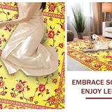 Ultra Soft Area Rug, Non Slip, Stain Resistant, Washable Area Rugs for Living Room, Bedroom, Artistic Cottage Floral Fusion(Yellow)