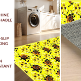 Ultra Soft Area Rug, Non Slip, Stain Resistant, Washable Area Rugs for Living Room, Bedroom, Charming Earthy Floral Arrangement(Yellow)