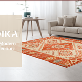 Ultra Soft Area Rug, Non Slip, Stain Resistant, Washable Area Rugs for Living Room, Bedroom, Elegant Vintage Patterned Accent(Red)