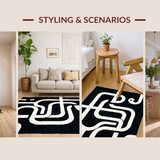 Artistic Off White Patterned Background(Black)