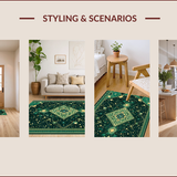 Ultra Soft Area Rug, Non Slip, Stain Resistant, Washable Area Rugs for Living Room, Bedroom, Vintage Celestial Zodiac(Green)