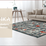 Ultra Soft Area Rug, Non Slip, Stain Resistant, Washable Area Rugs for Living Room, Bedroom, Playful Wilderness Adventure Theme(Red)