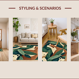 Ultra Soft Area Rug, Non Slip, Stain Resistant, Washable Area Rugs for Living Room, Bedroom, Vintage Animal Print Nursery Low Pile Carpet(Green)