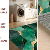 Ultra Soft Area Rug, Non Slip, Stain Resistant, Washable Area Rugs for Living Room, Bedroom, Modern Opulent Marble Aesthetic(Green)