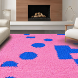 Ultra Soft Area Rug, Non Slip, Stain Resistant, Washable Area Rugs for Living Room, Bedroom, Radiant Soft-Hued Interactive Pattern(Pink)