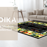 Ultra Soft Area Rug, Non Slip, Stain Resistant, Washable Area Rugs for Living Room, Bedroom, Rustic Gender-Neutral Character Patterns(Black)