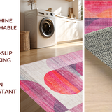 Ultra Soft Area Rug, Non Slip, Stain Resistant, Washable Area Rugs for Living Room, Bedroom, Bow-Shaped Rug with Bold Uno Reverse Symbol and Pink Gradient Style(Pink)