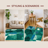 Chic Curved Line Composition in Cool Tones(Green)