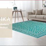 Ultra Soft Area Rug, Non Slip, Stain Resistant, Washable Area Rugs for Living Room, Bedroom, Vibrant Abstract Tiled Arrangement(Blue)