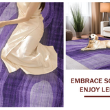 Ultra Soft Area Rug, Non Slip, Stain Resistant, Washable Area Rugs for Living Room, Bedroom, Eclectic Soft Textured Waves(Purple)