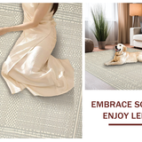 Ultra Soft Area Rug, Non Slip, Stain Resistant, Washable Area Rugs for Living Room, Bedroom, Sophisticated Cream Herringbone Style(Beige)