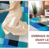 Ultra Soft Area Rug, Non Slip, Stain Resistant, Washable Area Rugs for Living Room, Bedroom, Contemporary Colorful Bedroom Non-Slip Rug(Blue)