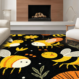 Ultra Soft Area Rug, Non Slip, Stain Resistant, Washable Area Rugs for Living Room, Bedroom, Cute Nature-Themed Decorative Piece(Yellow)
