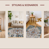Ultra Soft Area Rug, Non Slip, Stain Resistant, Washable Area Rugs for Living Room, Bedroom, Chic Distressed Geometric Design(Gray)