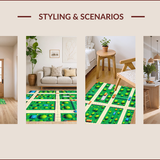 Ultra Soft Area Rug, Non Slip, Stain Resistant, Washable Area Rugs for Living Room, Bedroom, Imaginative Airport Play Mat for Kids' Bedroom(Green)
