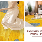 Ultra Soft Area Rug, Non Slip, Stain Resistant, Washable Area Rugs for Living Room, Bedroom, Geometric Contemporary Bedroom Soft Area Carpet(Yellow)