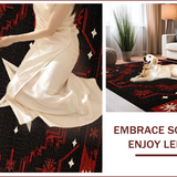 Ultra Soft Area Rug, Non Slip, Stain Resistant, Washable Area Rugs for Living Room, Bedroom, Earthy Western Geometric Elegance(Black)