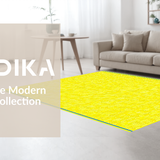 Ultra Soft Area Rug, Non Slip, Stain Resistant, Washable Area Rugs for Living Room, Bedroom, Trendy Bright Layered Shapes(Yellow)