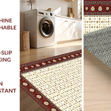 Ultra Soft Area Rug, Non Slip, Stain Resistant, Washable Area Rugs for Living Room, Bedroom, Sleek Transitional Diamond Patterned Piece(Red)