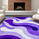 Ultra Soft Area Rug, Non Slip, Stain Resistant, Washable Area Rugs for Living Room, Bedroom, Stylish Funky Gradient Style(Purple)