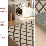 Ultra Soft Area Rug, Non Slip, Stain Resistant, Washable Area Rugs for Living Room, Bedroom, Modern Natural Weave Arrangement(Beige)