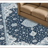 Ultra Soft Area Rug, Non Slip, Stain Resistant, Washable Area Rugs for Living Room, Bedroom, Charming Transitional Gray Blue Pattern(Blue)