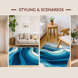 Dynamic Seafoam Curvilinear Arrangement(Blue)