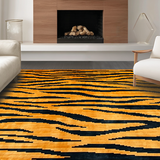 Ultra Soft Area Rug, Non Slip, Stain Resistant, Washable Area Rugs for Living Room, Bedroom, Artistic Black and Orange Blend(Orange)