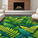 Ultra Soft Area Rug, Non Slip, Stain Resistant, Washable Area Rugs for Living Room, Bedroom, Charming Irregular Plant Motif(Green)
