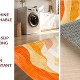Ultra Soft Area Rug, Non Slip, Stain Resistant, Washable Area Rugs for Living Room, Bedroom, Chic Colorful Dynamic Pattern Design(Beige)