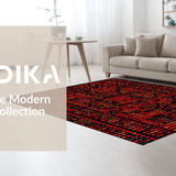 Ultra Soft Area Rug, Non Slip, Stain Resistant, Washable Area Rugs for Living Room, Bedroom, Chic Monochrome Lattice Arrangement(Black)