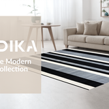 Ultra Soft Area Rug, Non Slip, Stain Resistant, Washable Area Rugs for Living Room, Bedroom, Rustic Fuzzy Trellis Design(Black)