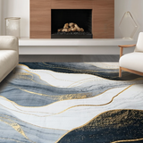 Ultra Soft Area Rug, Non Slip, Stain Resistant, Washable Area Rugs for Living Room, Bedroom, Transitional Smooth Marble Flow(Black)