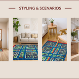 Ultra Soft Area Rug, Non Slip, Stain Resistant, Washable Area Rugs for Living Room, Bedroom, Multicolor Urban Adventure Mat(Gray)